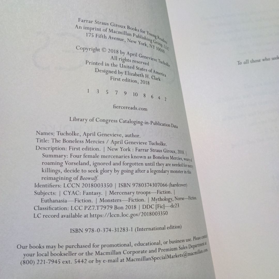 The Boneless Mercies - First Edition (Printing 1)