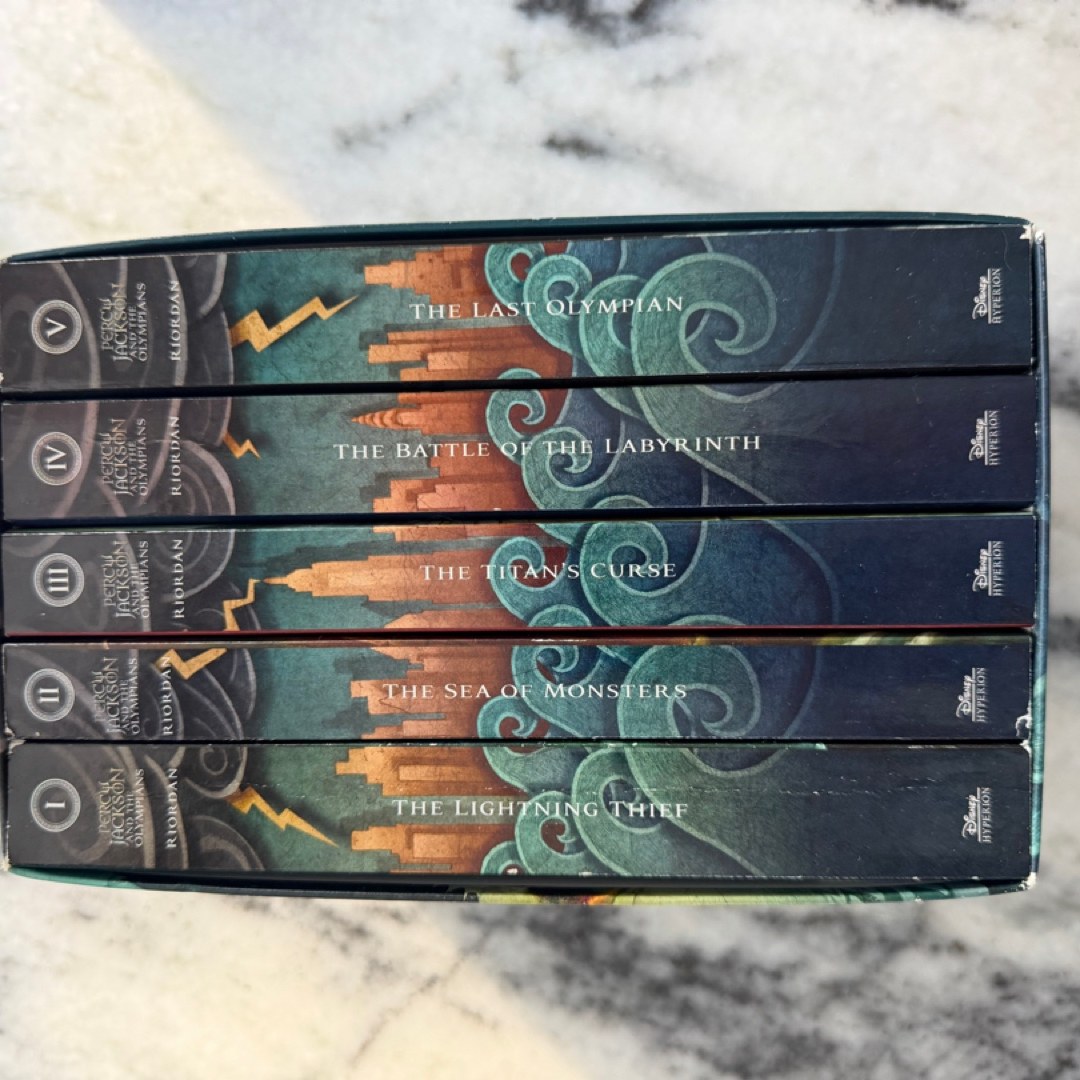 Percy Jackson and the Olympians 5 Book Paperback Boxed Set (new Covers W/poster)