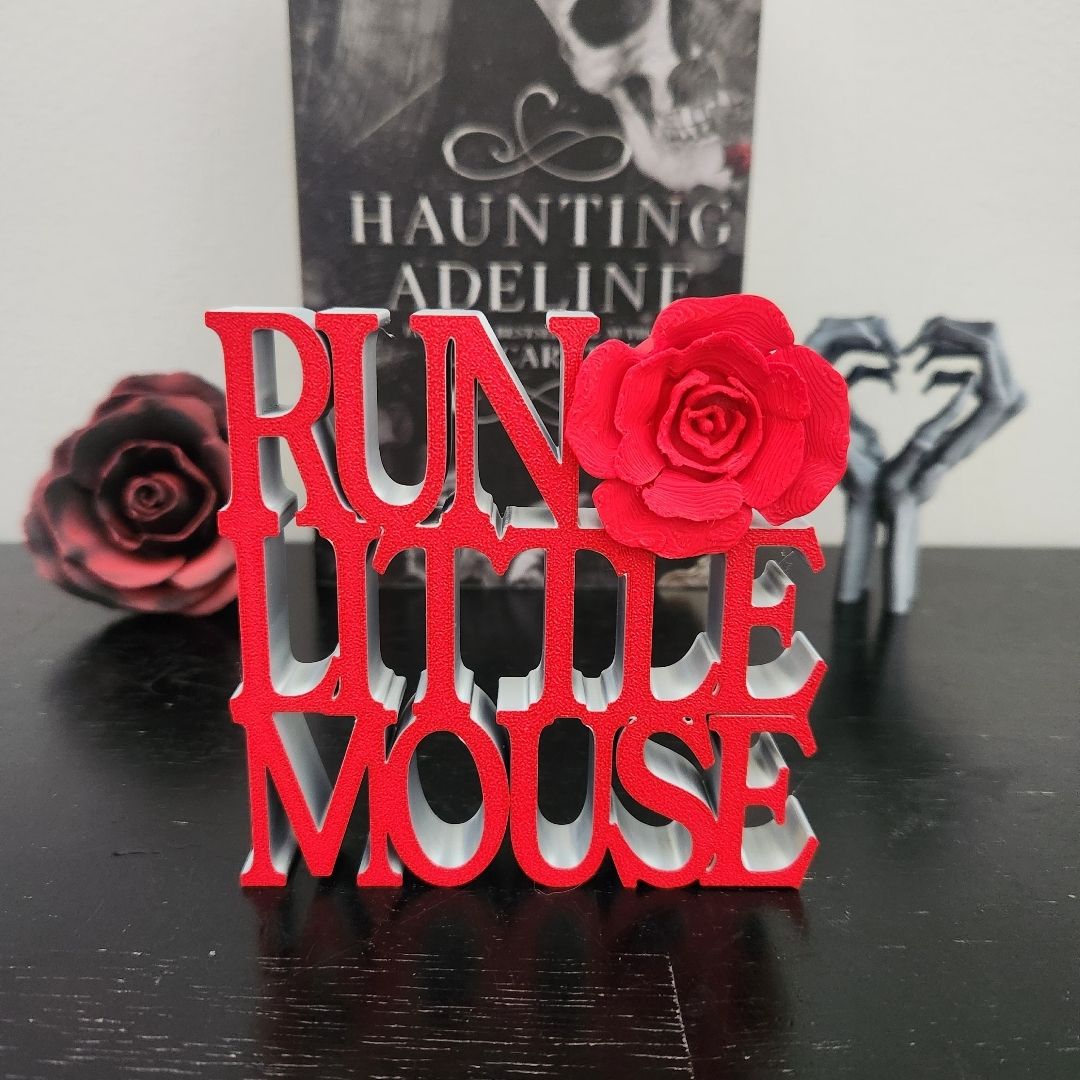 Haunting Adeline Run Little Mouse Shelf Sign - Red & Silver