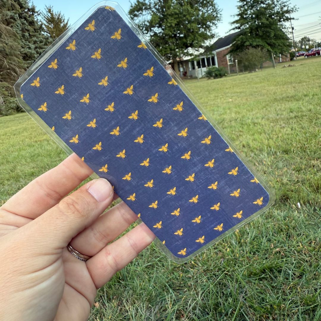 Denim and honey bee bookmark 🐝