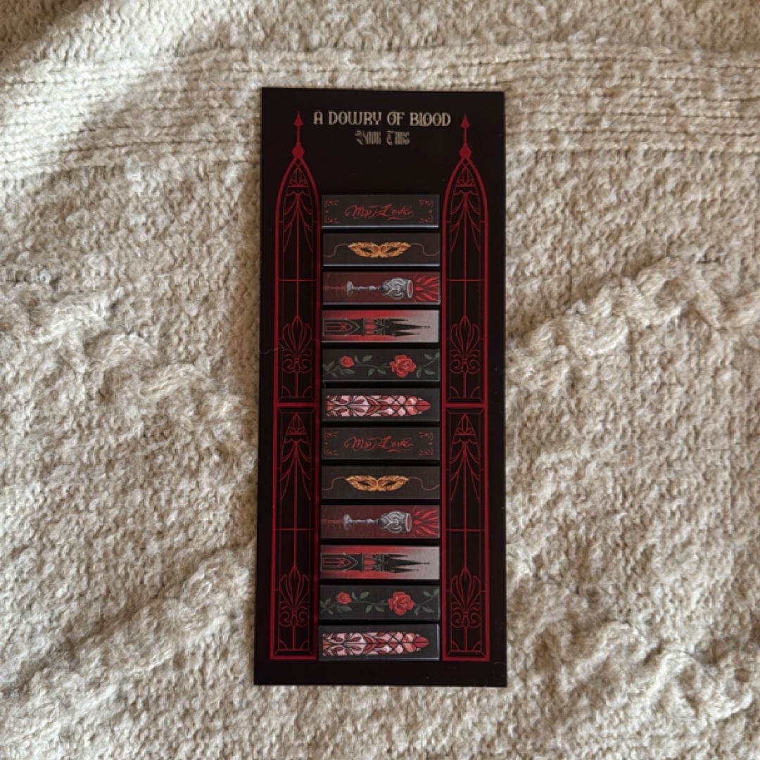 A Dowry of Blood paper book tabs (FairyLoot exclusive)