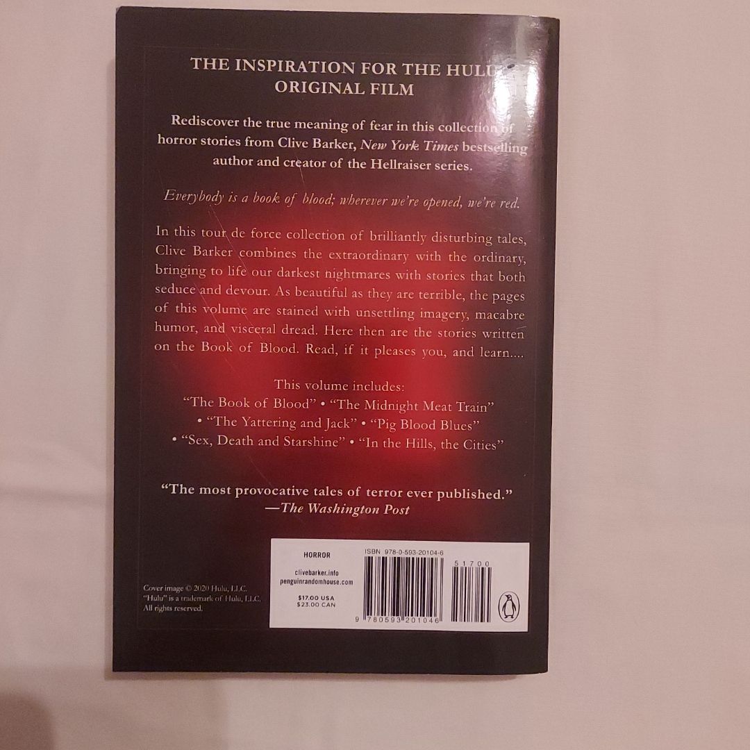 Clive Barker's Books of Blood: Volume One (Movie Tie-In)