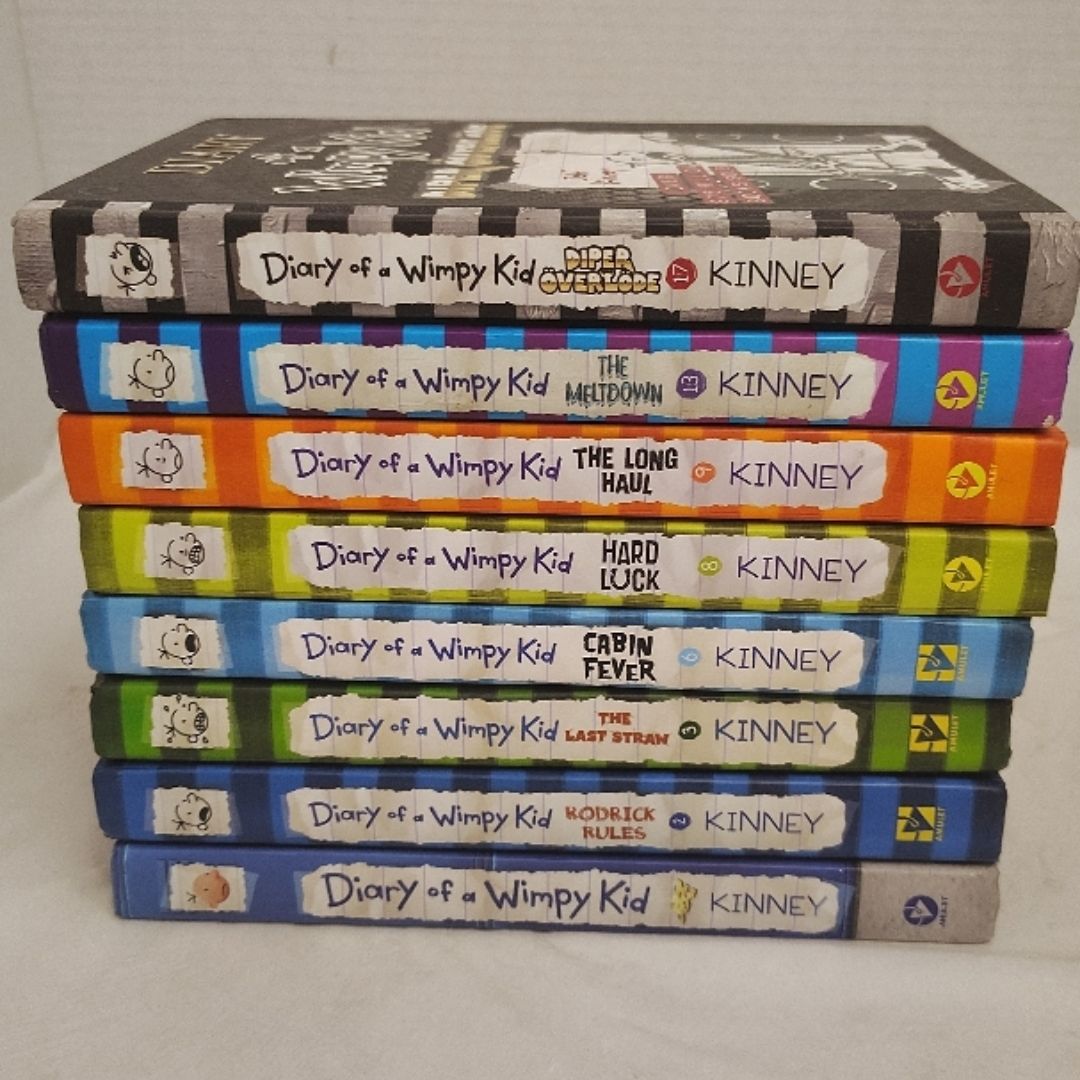 Diary of a Wimpy Kid 8 Book Lot Jeff Kinney Hardcovers Kids Series Set