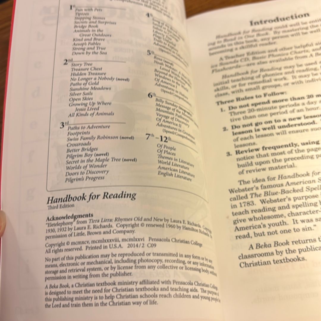 Handbook for Reading