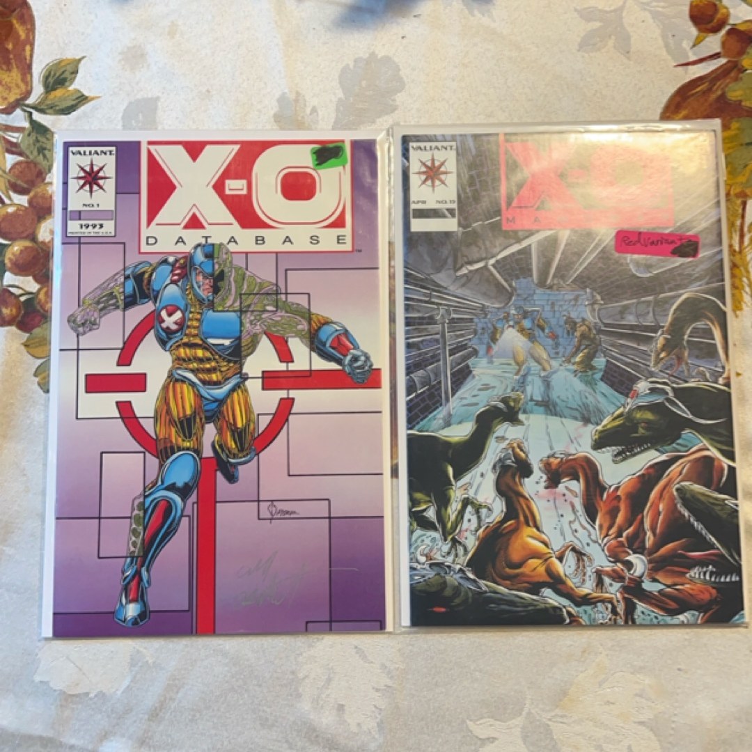 X-O Database #1 and X-O Manowar #15 Comic Books