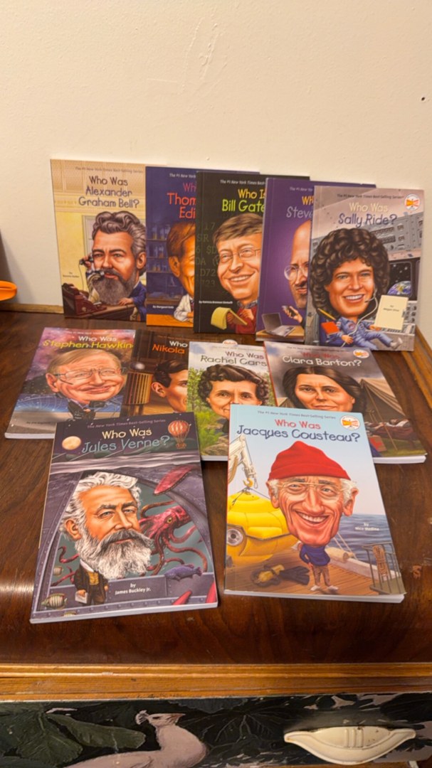 Who Was Book Bundle Bell, Edison, Jules Verne Cousteau