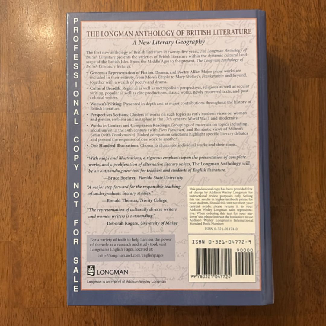 Longman Anthology British Literature Volume 2 by Kevin J. H. Dettmar ...