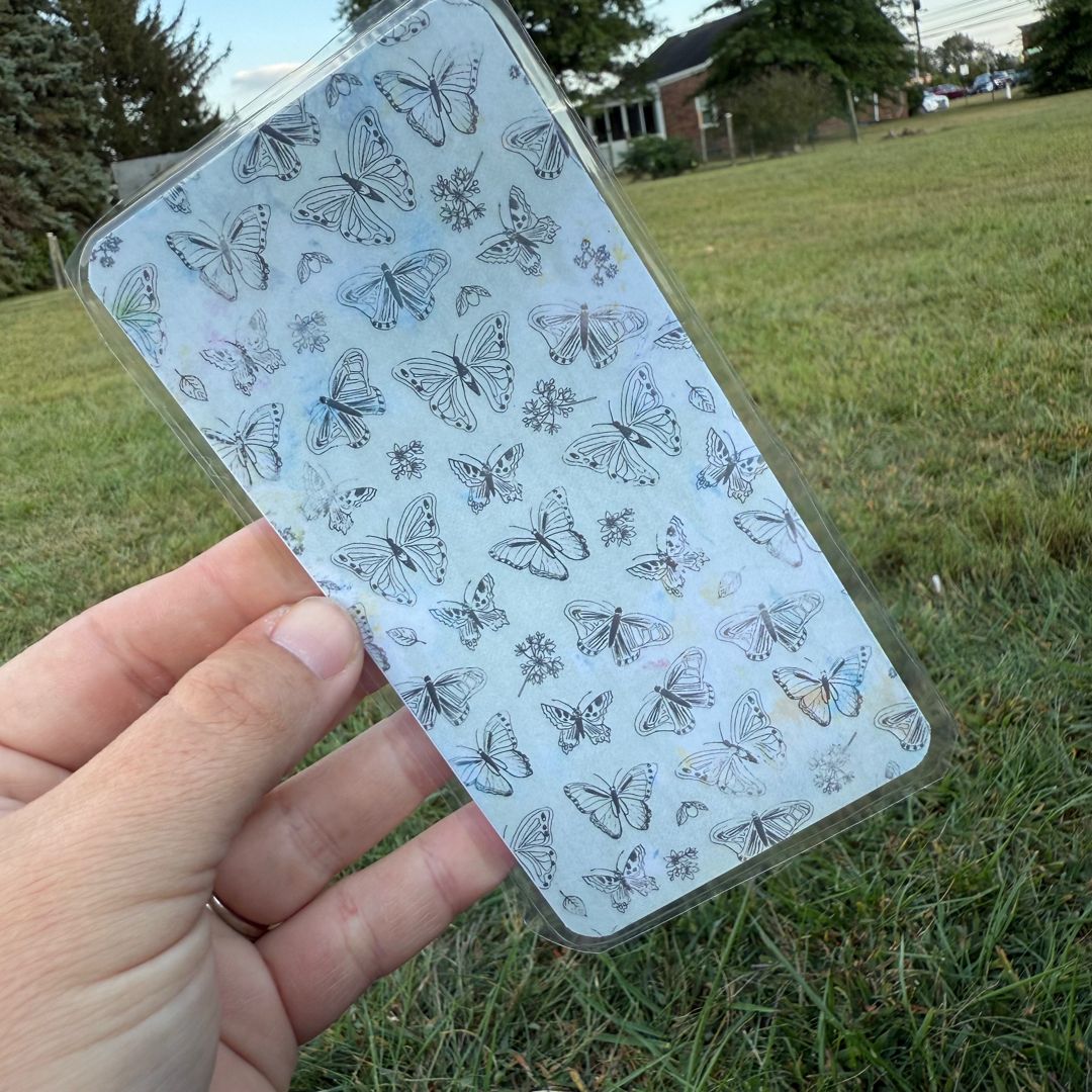 Light blue butterfly sketch bookmark🦋