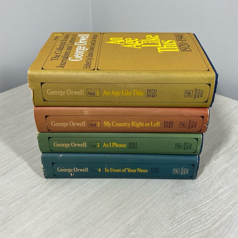 George Orwell Collected Essays Letters Vol 1-4 Harcourt 1968