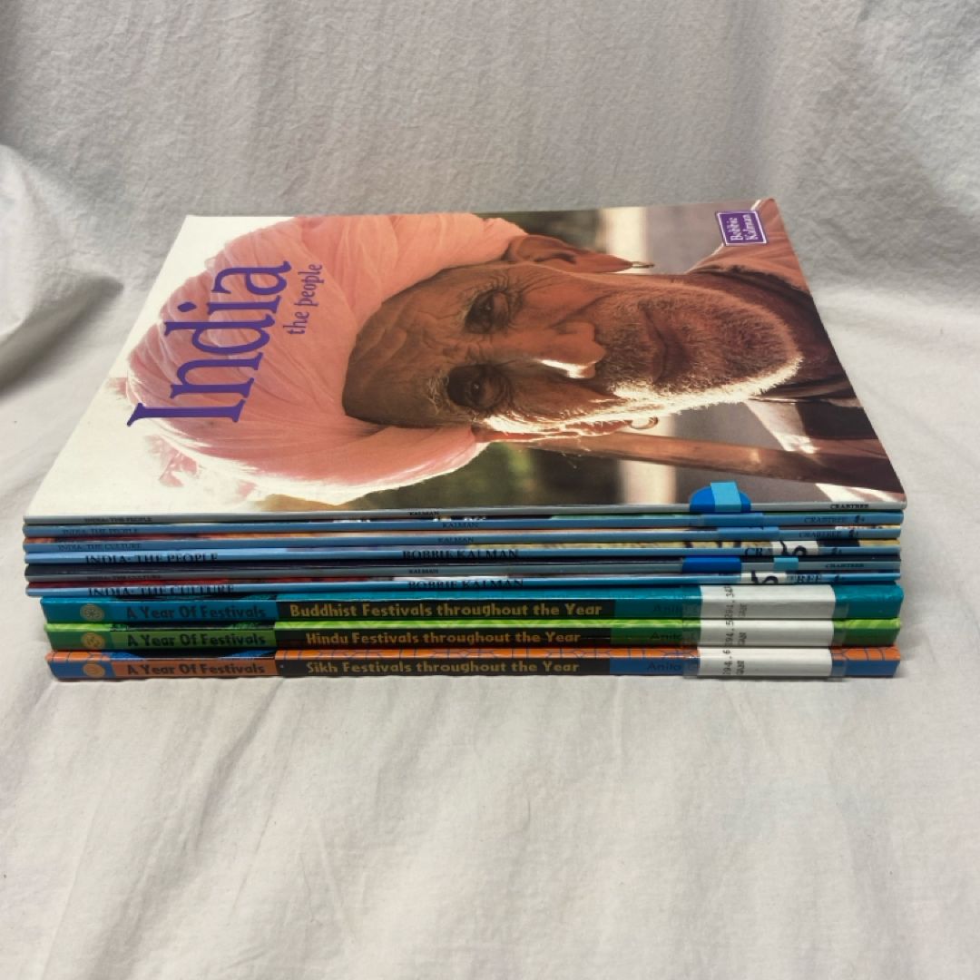 Lot of 9 India Culture Religion Educational Books Hindu Sikh Buddhist Festivals People Homeschool 