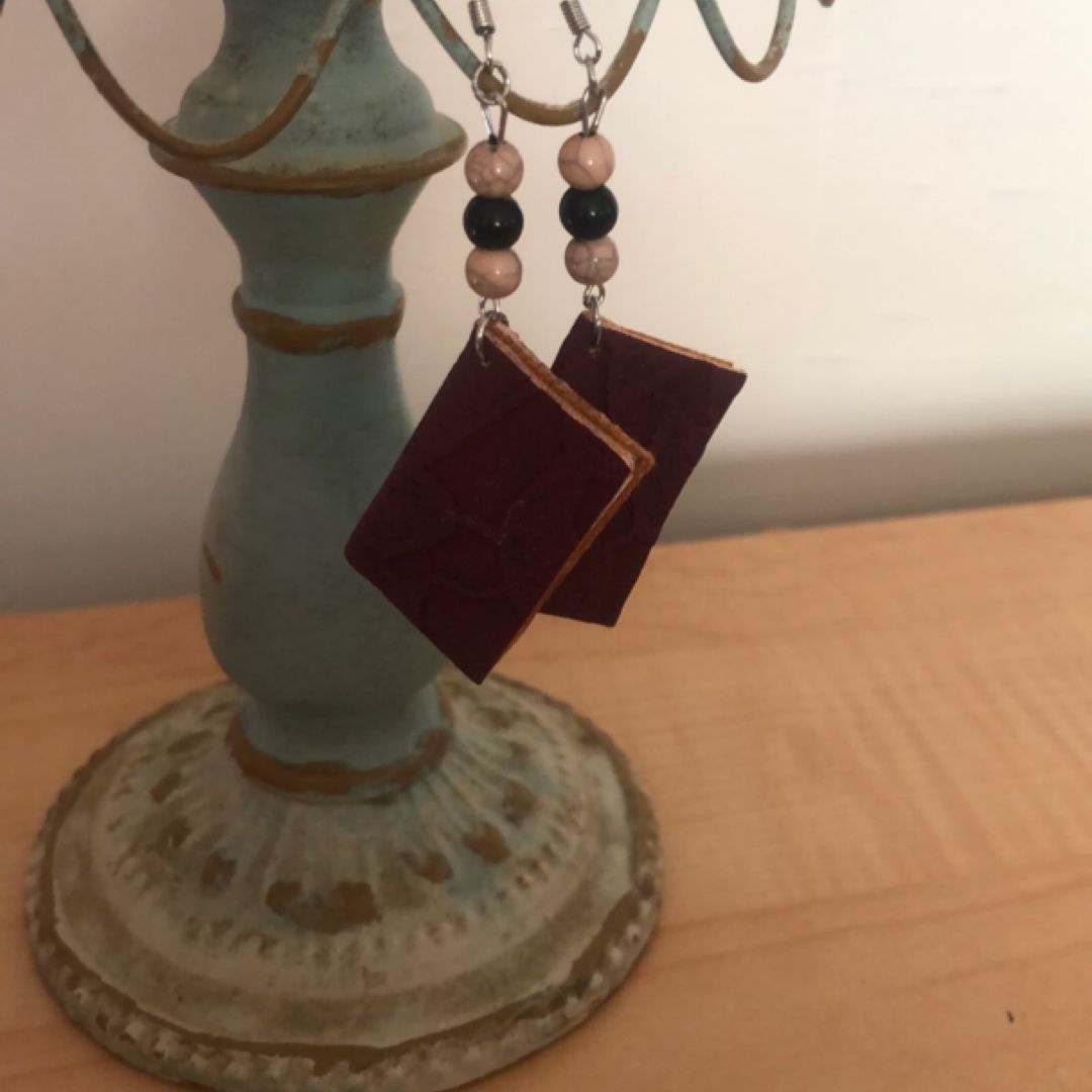 Handmade bookish earrings