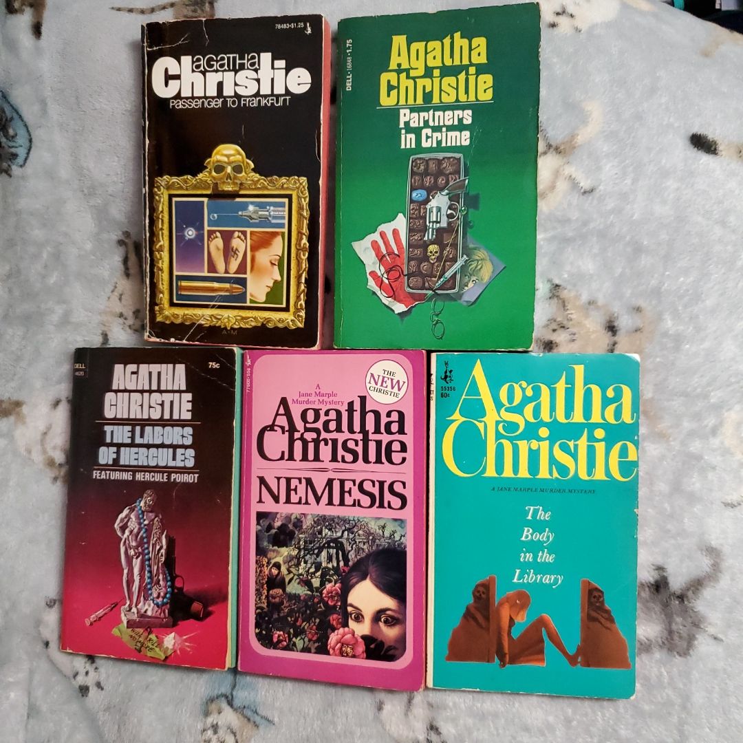 The Body in the Library, Partners in Crime, Passenger to Frankfurt, Nemesis, The Labors of Hercules (colored page edges bundle)