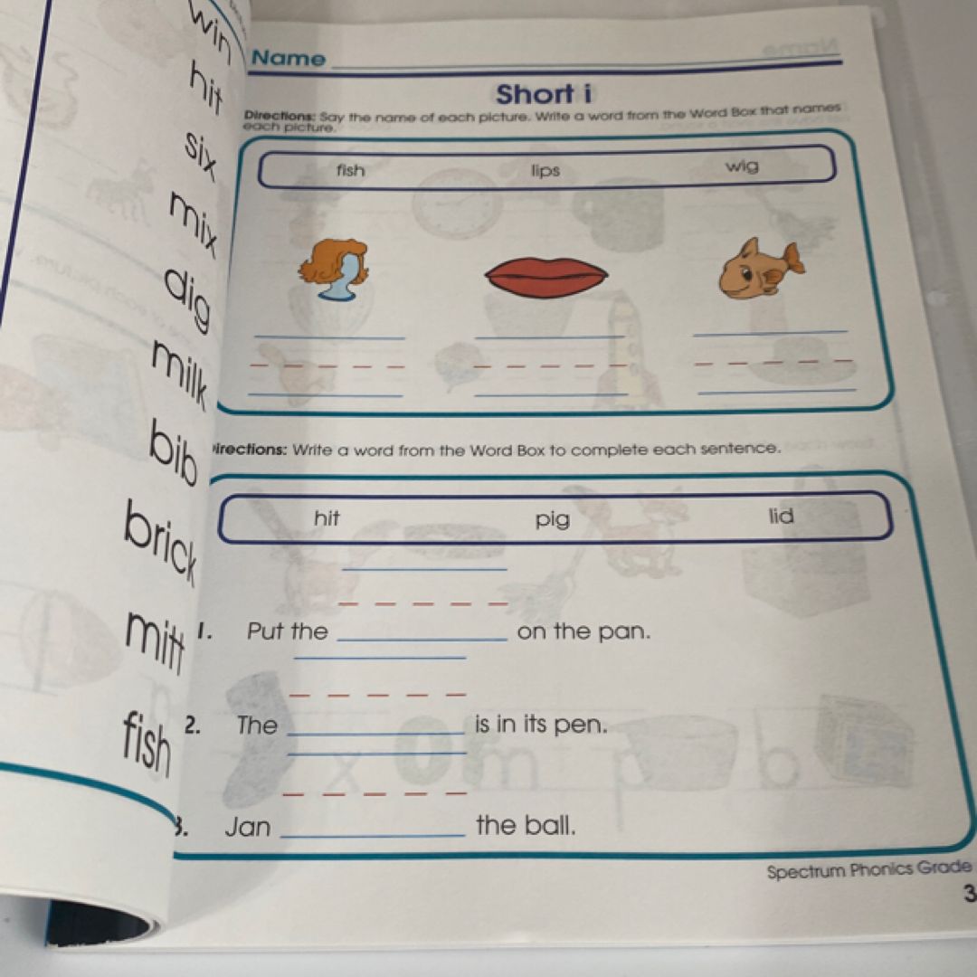 Spectrum Phonics, Grade 1