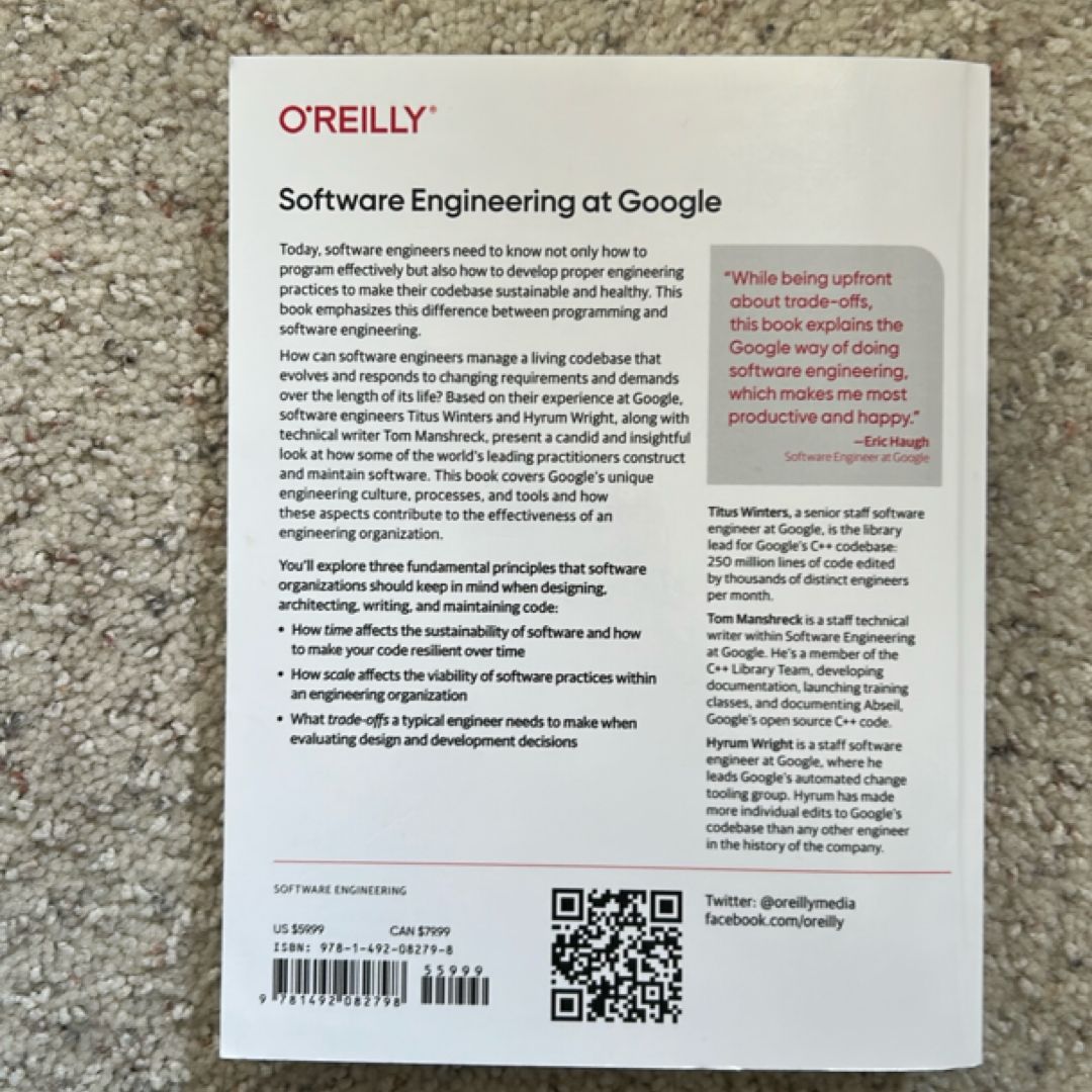 Software Engineering at Google by Titus Winters, Tom Manshreck
