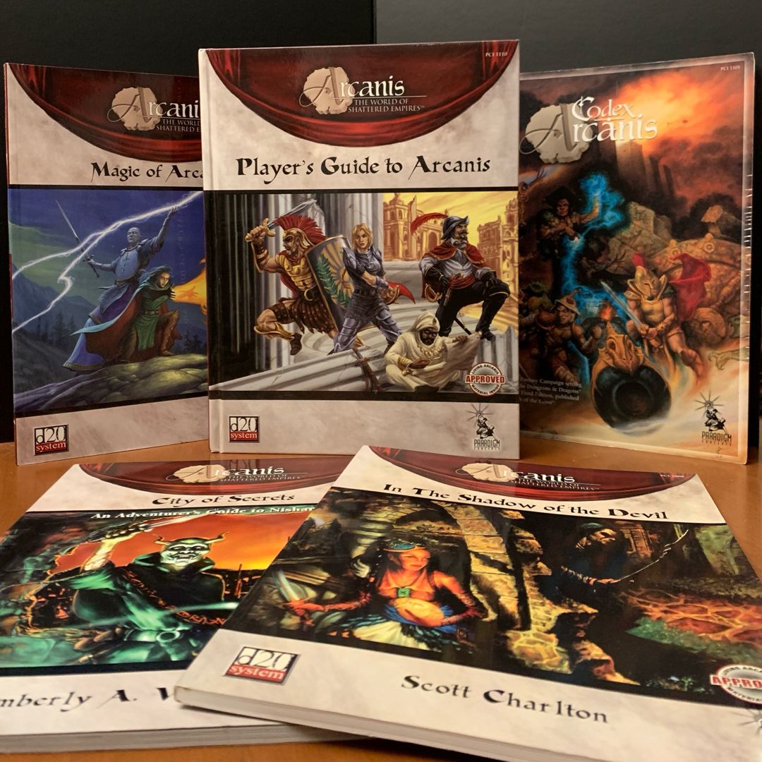 d20 Arcanis Gamebook Collection: Player’s Guide to Arcanis, Codex Arcanis, Magic of Arcanis, City of Secrets, In the Shadow of the Devil