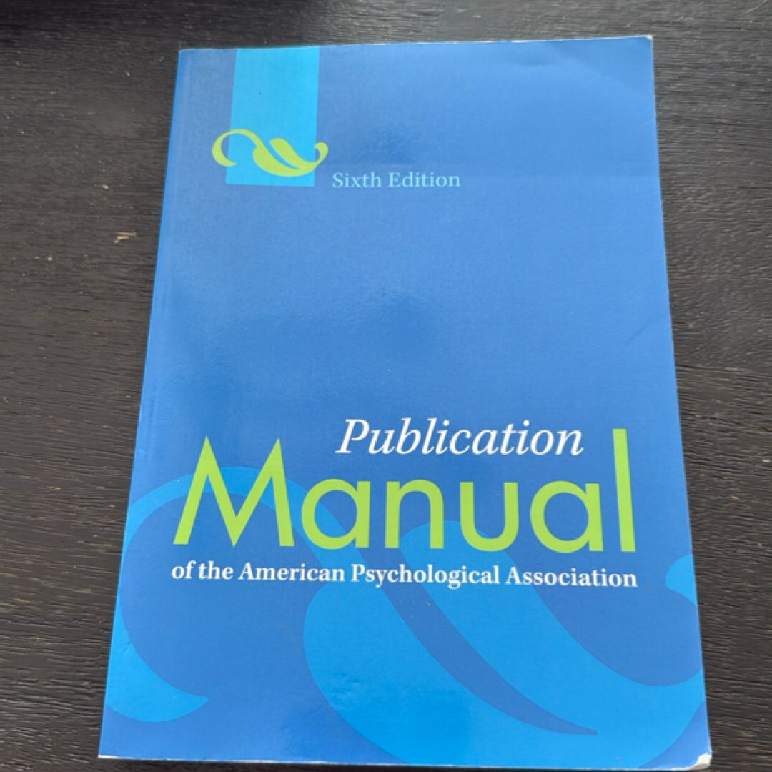 Publication Manual of the American Psychological Association