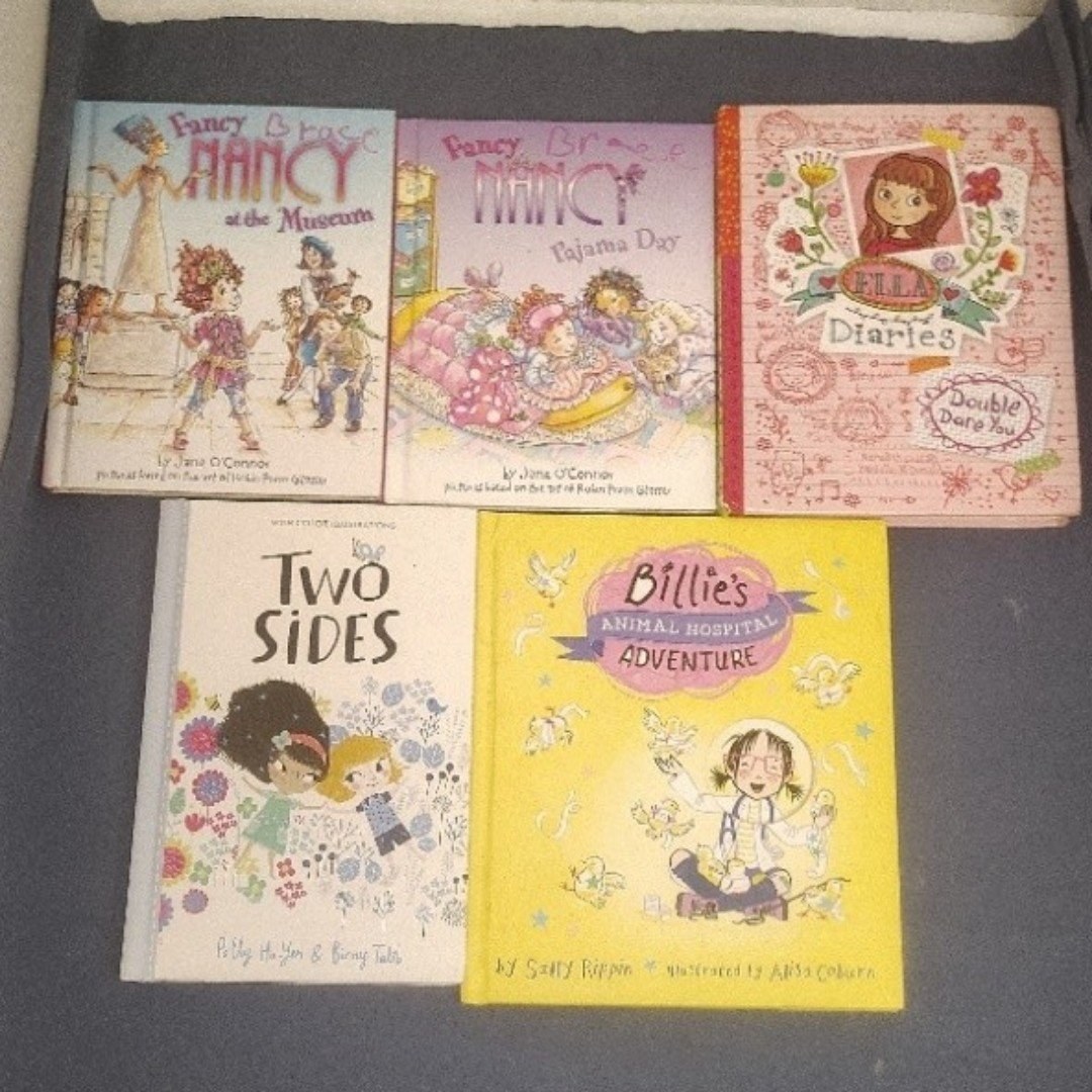 Girls Kids 5 Book Lot Fancy Nancy Ella Diaries Two Sides Billie Early Readers