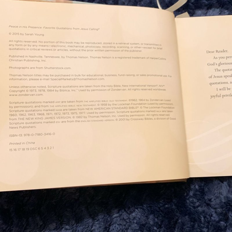 Peace in His Presence: Favorite Quotations from Jesus Calling