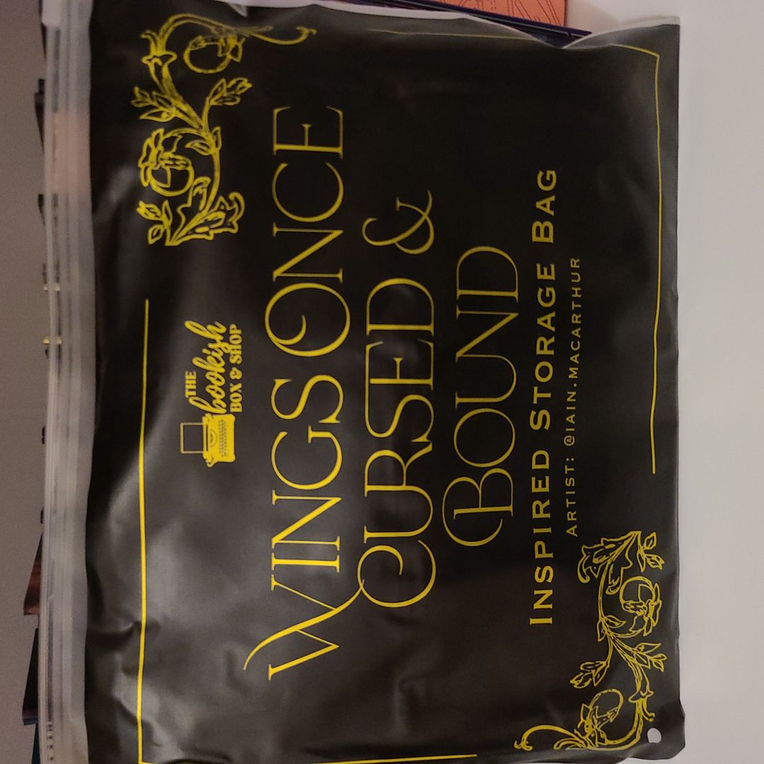 Bookish Box storage bag Wings Once Cursed and Bound 