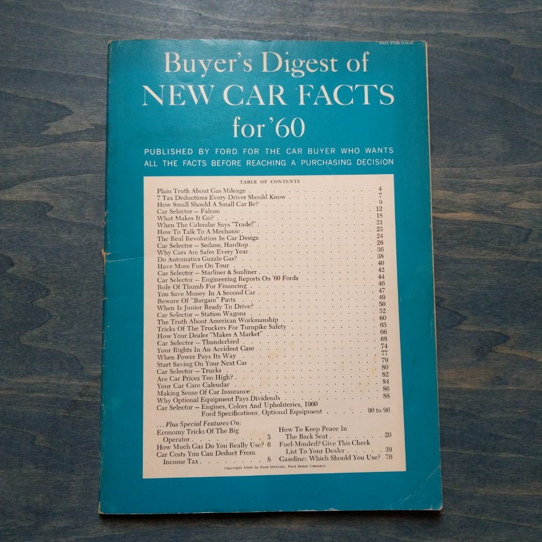Buyer's Digest of New Car Facts for '60