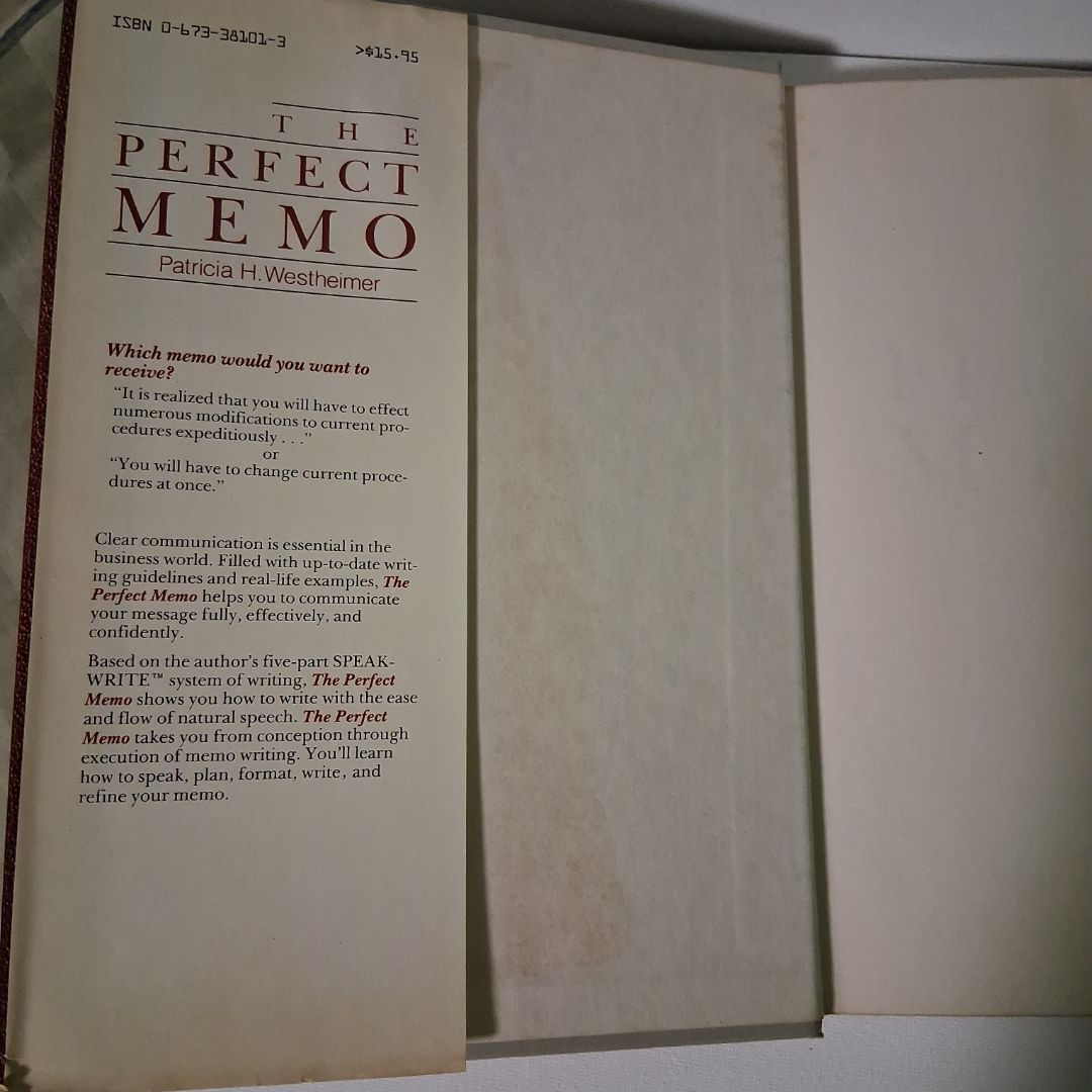 The Perfect Memo by Patricia H. Westheimer