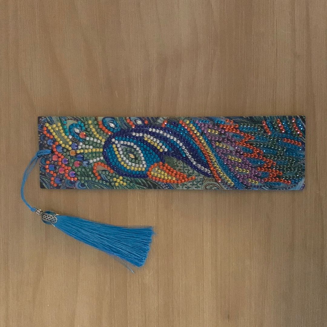 Bejeweled leather bookmark