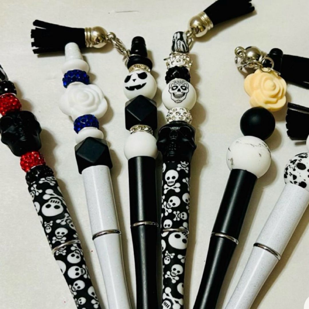 Beaded Skull Pens 