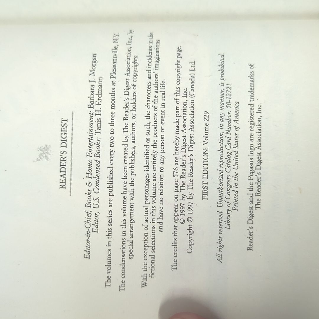 Reader's Digest Condensed Books: Icon, Runaway Jury, Capitol Offense, Critical Judgment 