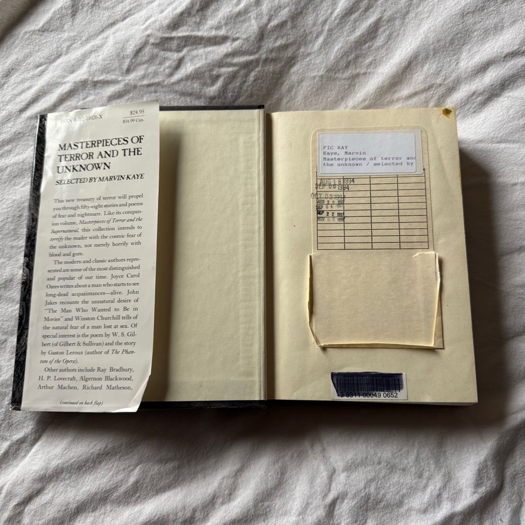 Masterpieces of Terror and the Unknown