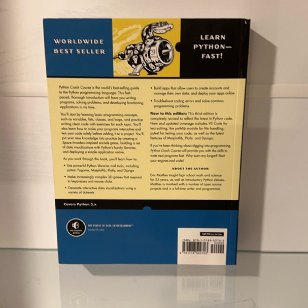 Python Crash Course, 3rd Edition