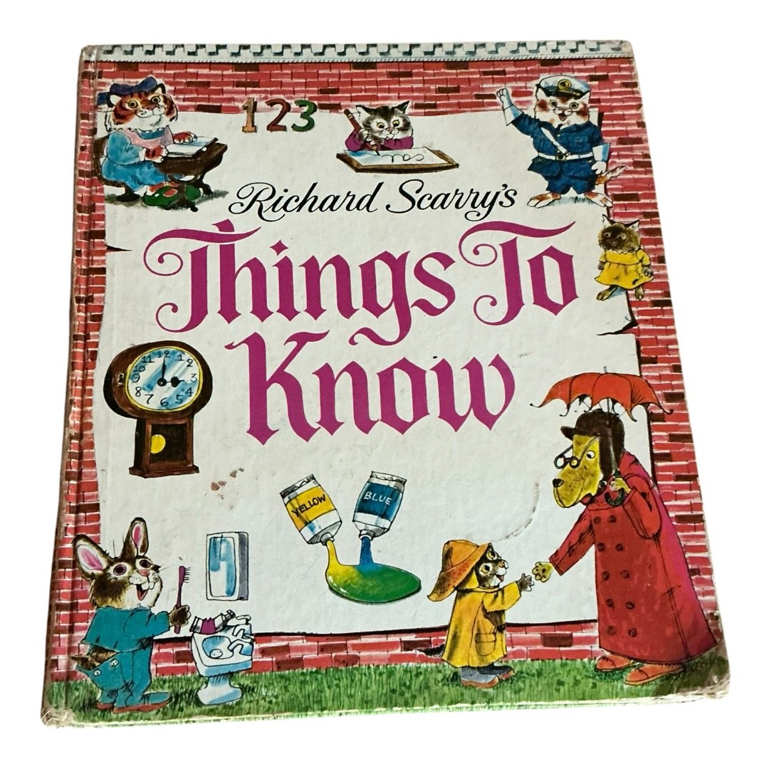 Vintage 1971 Richard Scarry Things To Know Hardcover Children’s Book Golden Press