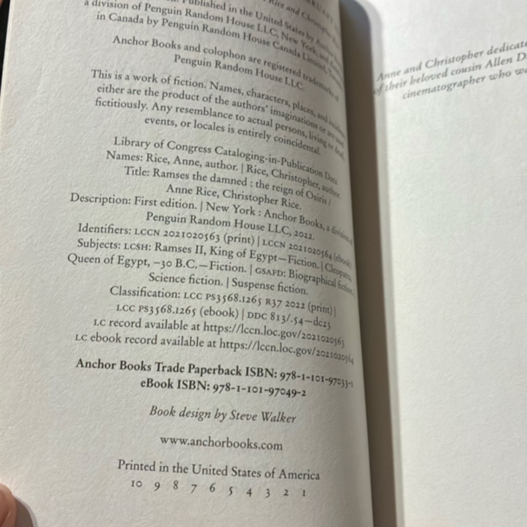 Ramses the Damned: the Reign of Osiris by Anne Rice, Christopher Rice