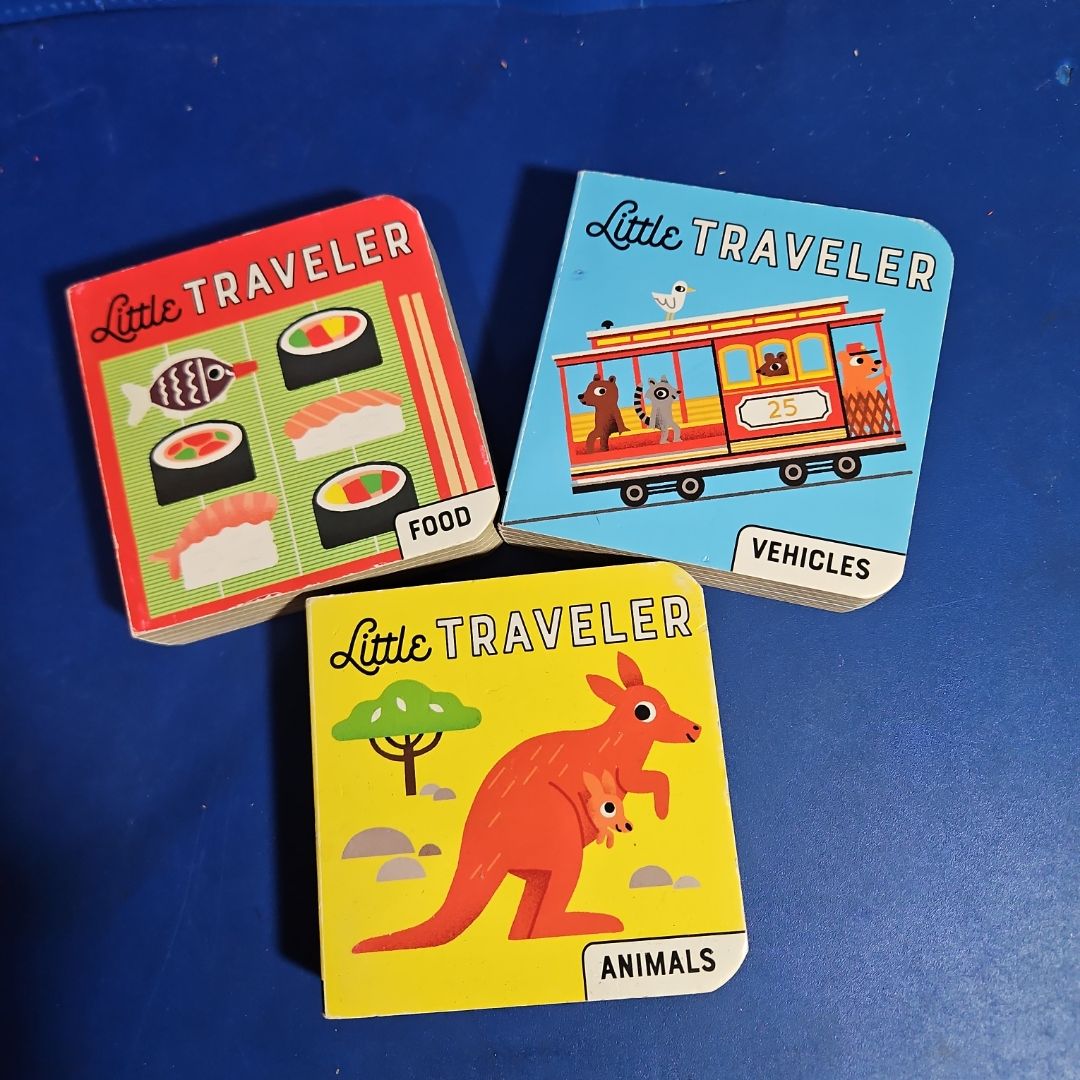 Little Traveler Mini Board Book 3-Pack:  FOOD; VEHICLES;  ANIMALS