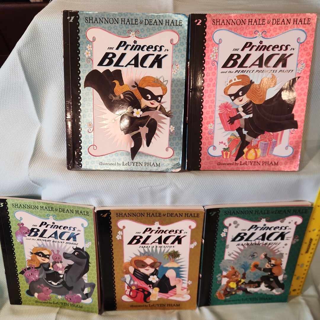 Set of five Princess in Black books, books 1, 2, 3, 4, & 7