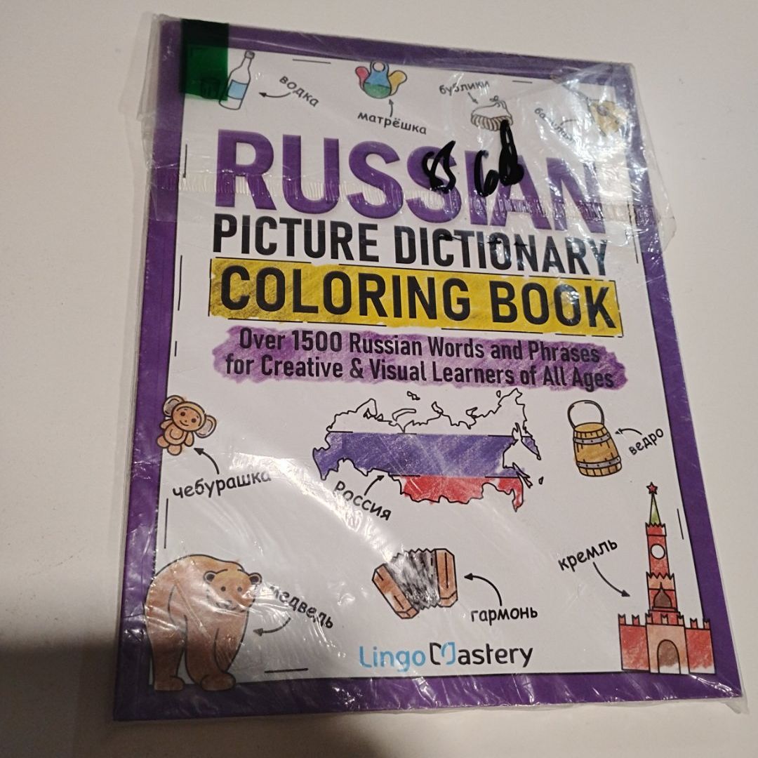 Russian Picture Dictionary Coloring Book