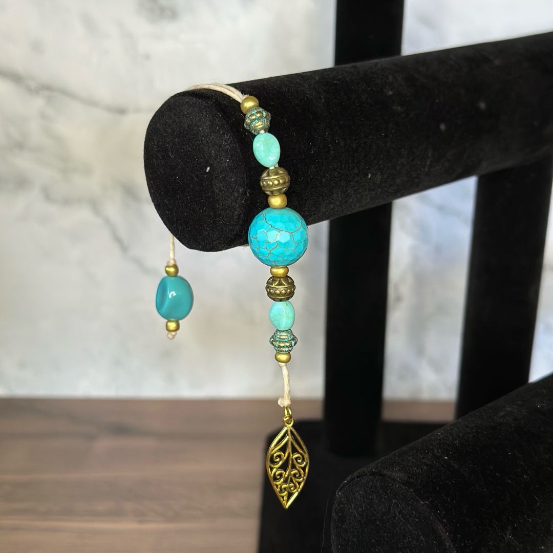 Gold Leaf Bead Bookmark