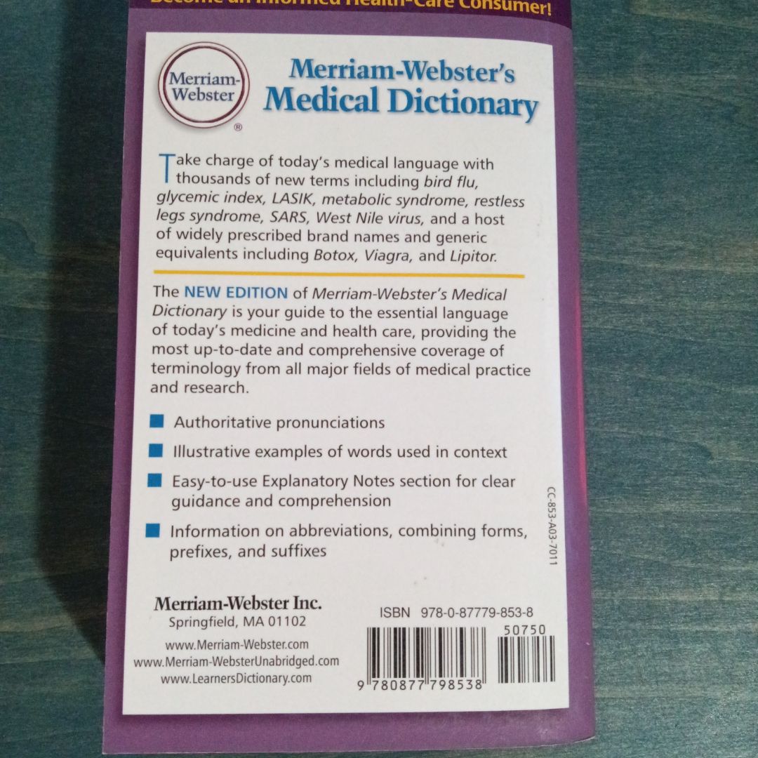Merriam-Webster's Medical Dictionary by | PangoBooks