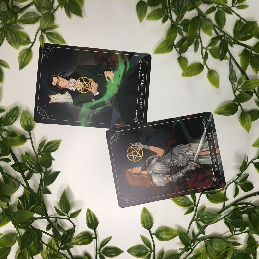 FairyLoot Tarot Cards Knight and Page of Stars (Elisabeth & Nathaniel) The Sorcery of Thorns