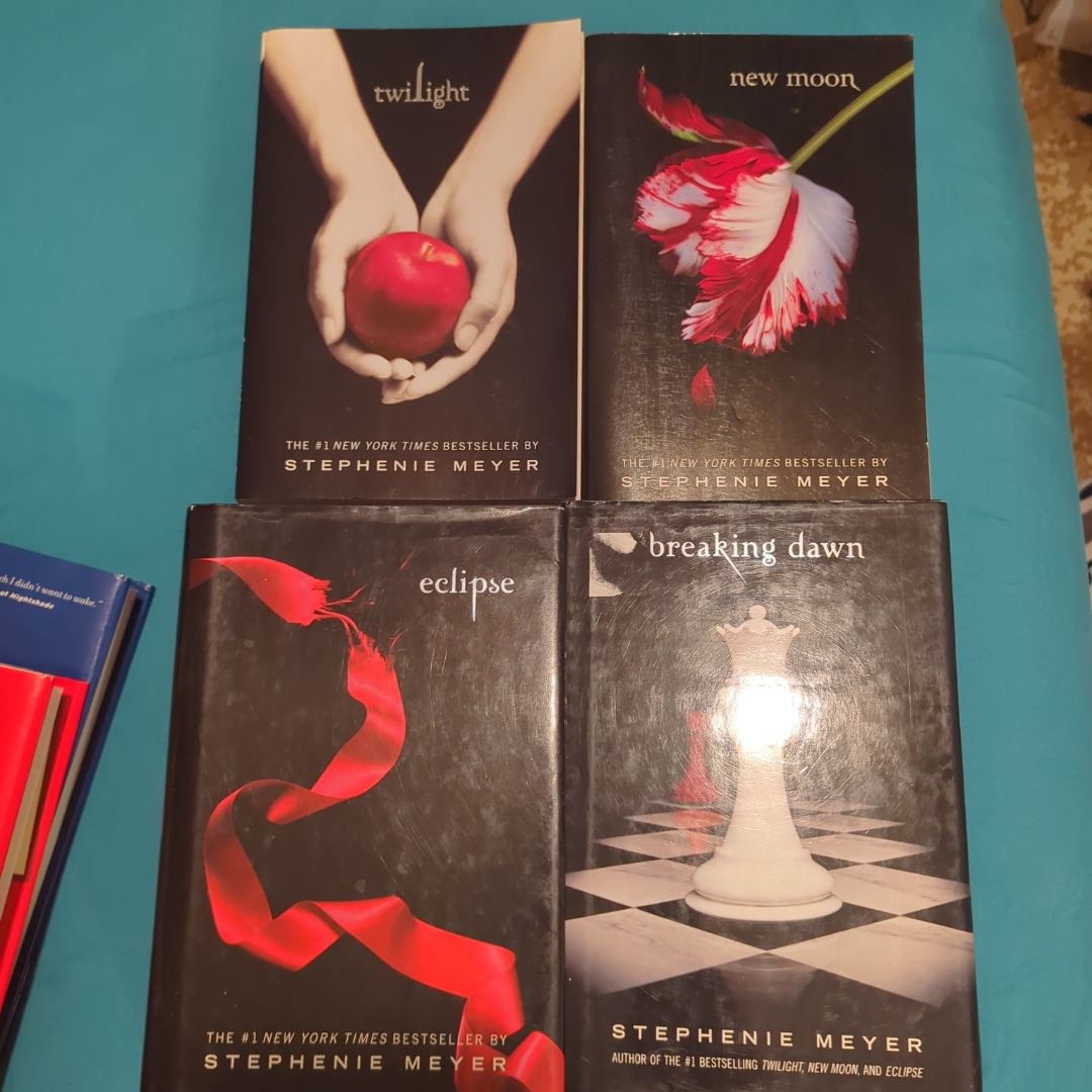 Twilight (T), New Moon (T), Eclipse (HC), Breaking Dawn (HC)