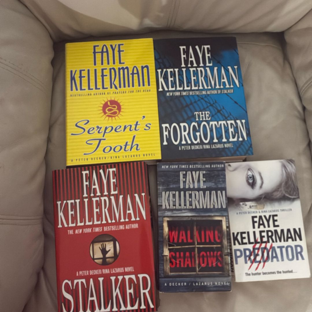 Faye Kellerman bundle: Walking Shadows, Serpent's Tooth, The Forgotten, Predator, and Stalker 