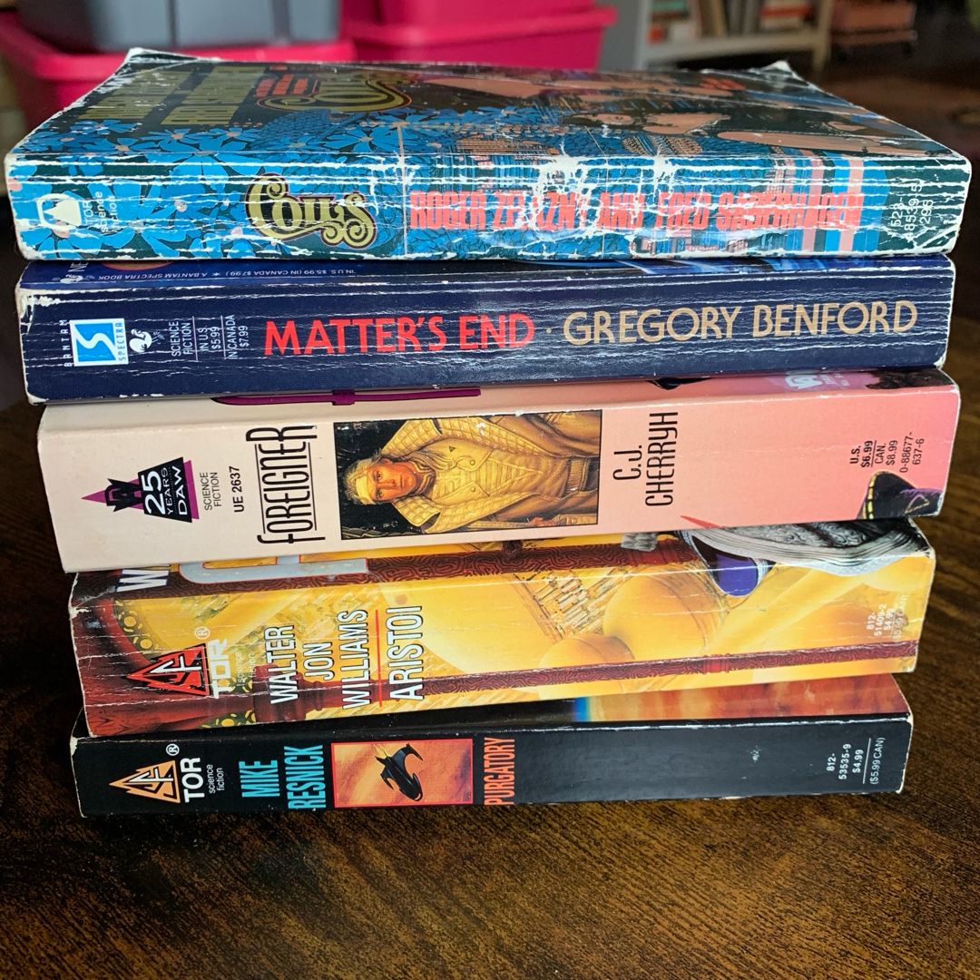 5 Vintage Sci-Fi & Fantasy Paperback Book Bundle