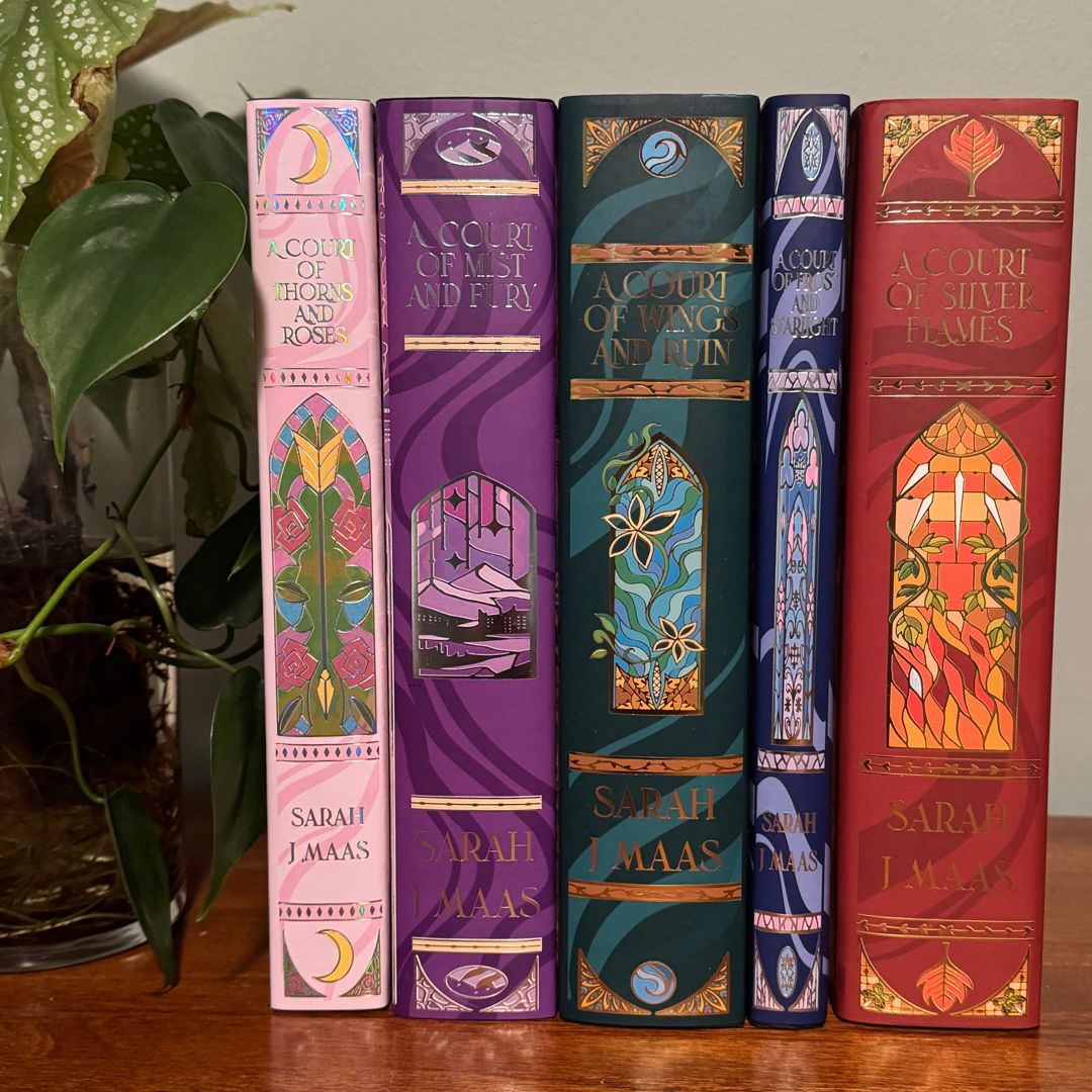 A Court of Thorns and Roses series, Heirloom/Hemingway exclusive stained glass edition, foiled hardcovers, new and unread