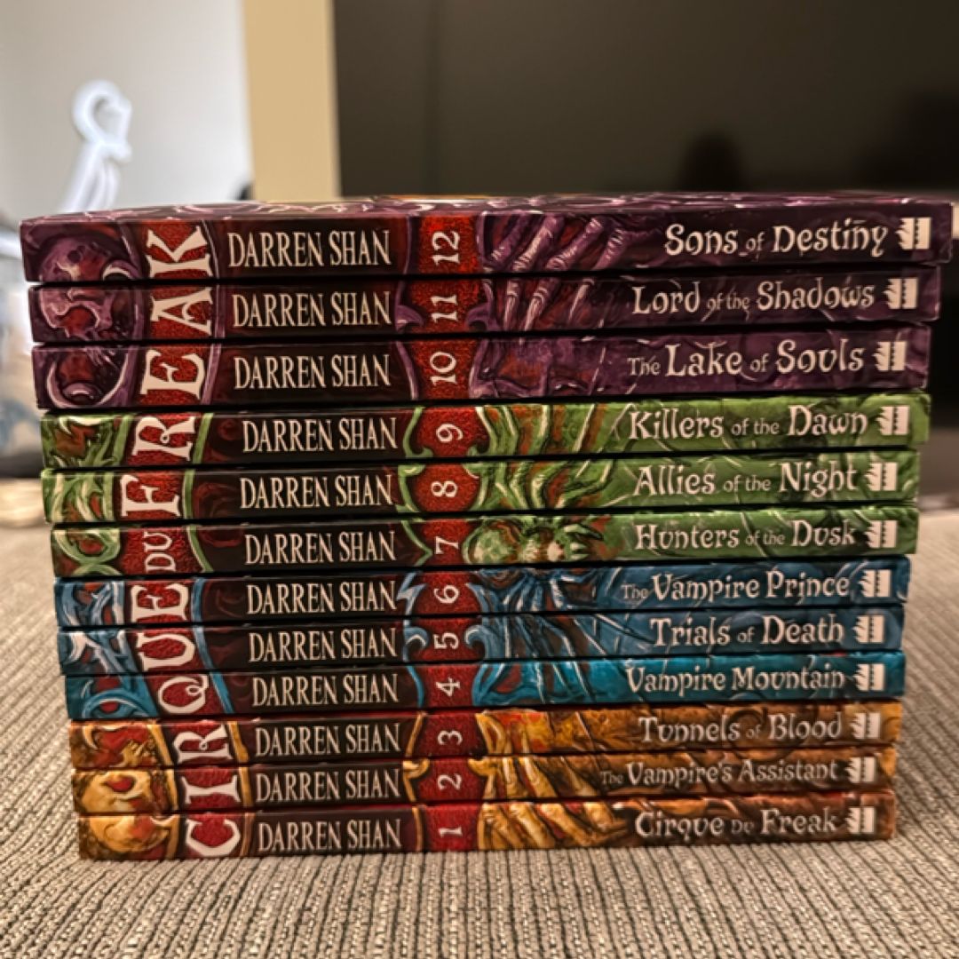 Cirque Du Freak Series - Complete 12 Book Collection - Killers of the Dawn, Lord of the Shadows, Trials of Death, Sons of Destiny, Living Nightmare, Vampire's Assistant, Tunnels of Blood, Vampire Prince, Hunters of the Dusk