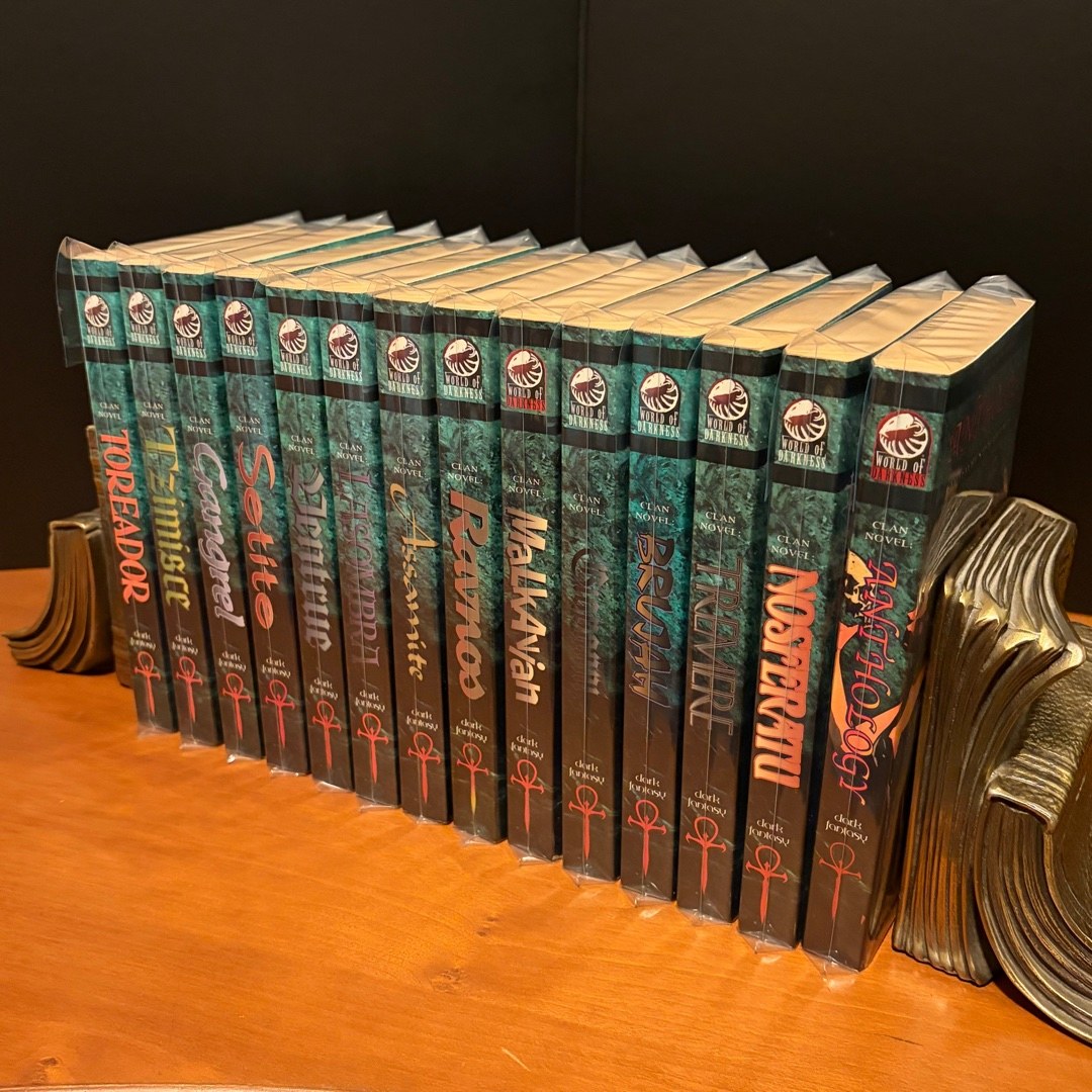 Vampire The Masquerade: Complete First Edition Clan Novel Series 1-13 & Anthology: Toreador Tzimisce Gangrel Setite Ventrue Lasombra Assamite Ravnos Malkavian Giovanni Brujah Tremere Nosferatu
