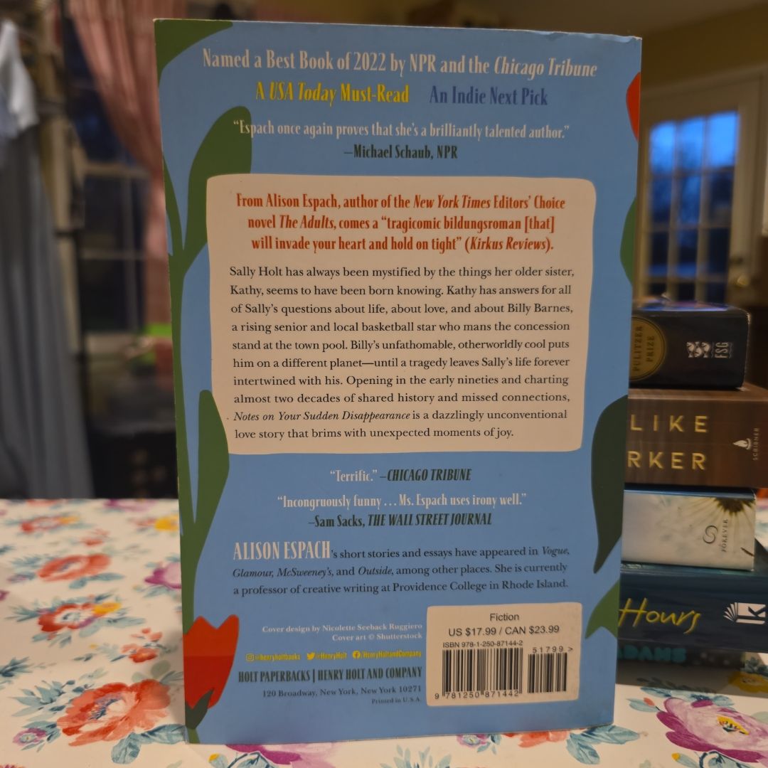 *First PB Edition & First Printing* Notes on Your Sudden Disappearance