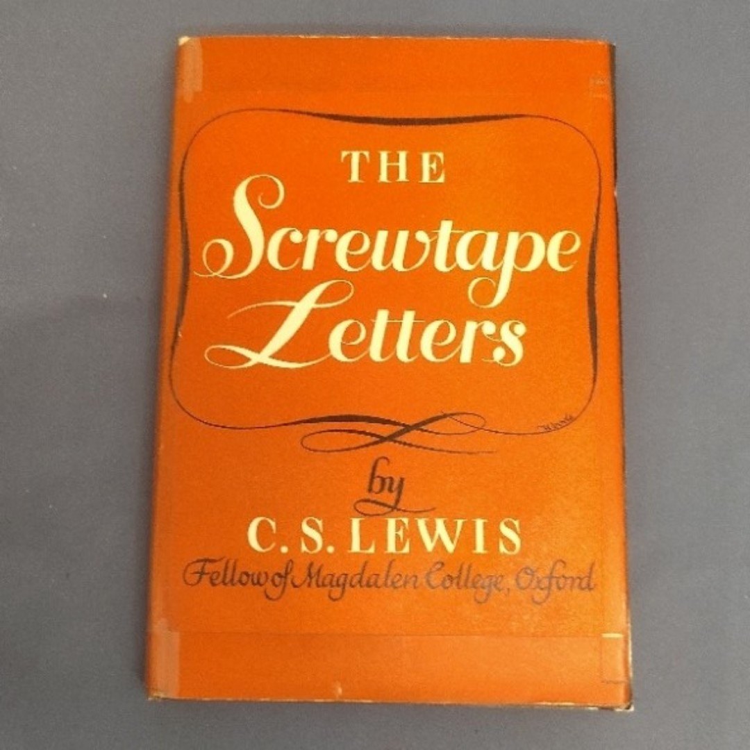 The Screwtape Letters C.S. Lewis Vintage Macmillan Hardcover DJ Christian Satire