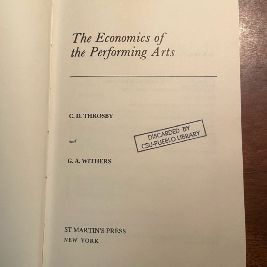 The Economics of the Performing Arts 
