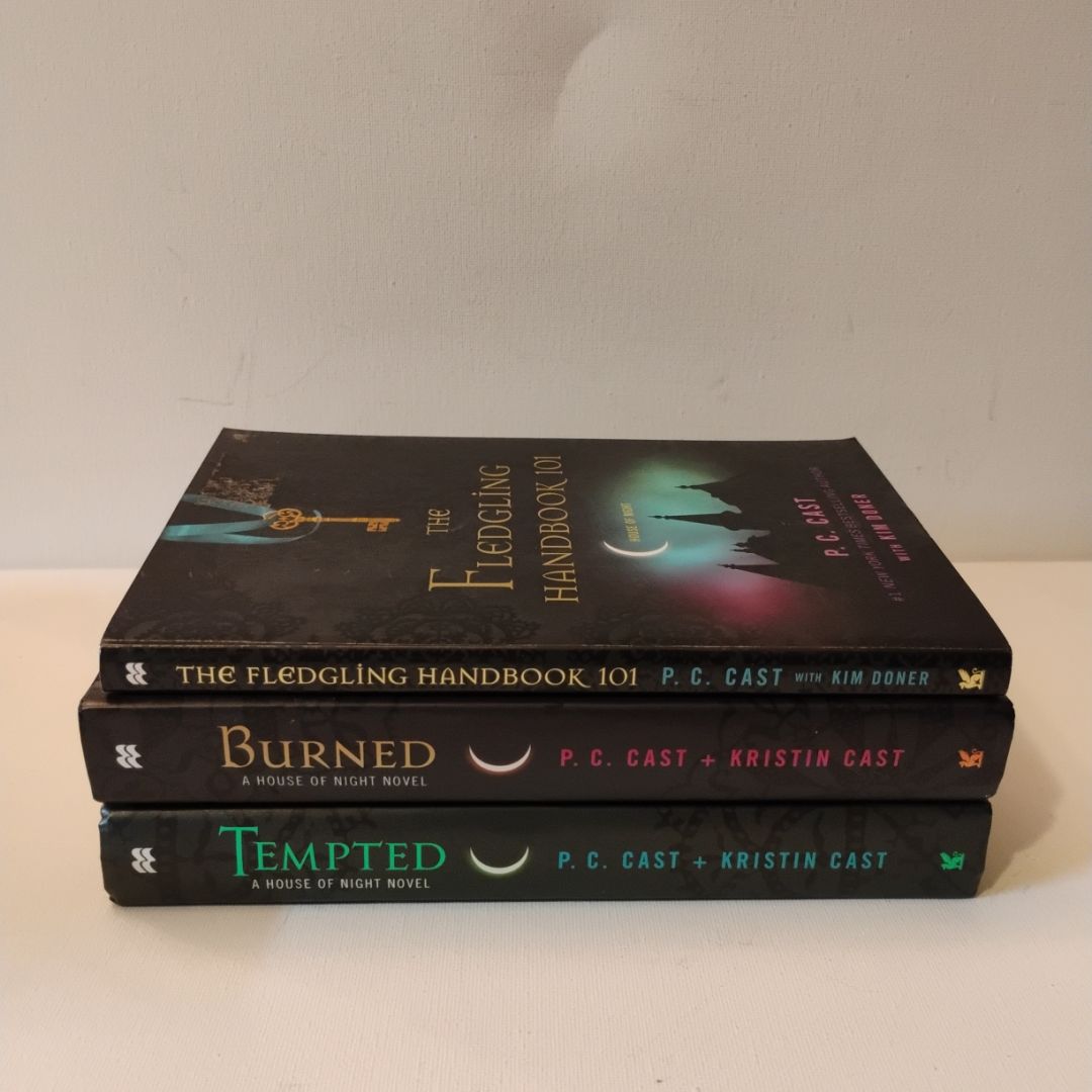 Book lot of 3 Burned, Tempted and The Fledgling Handbook 101