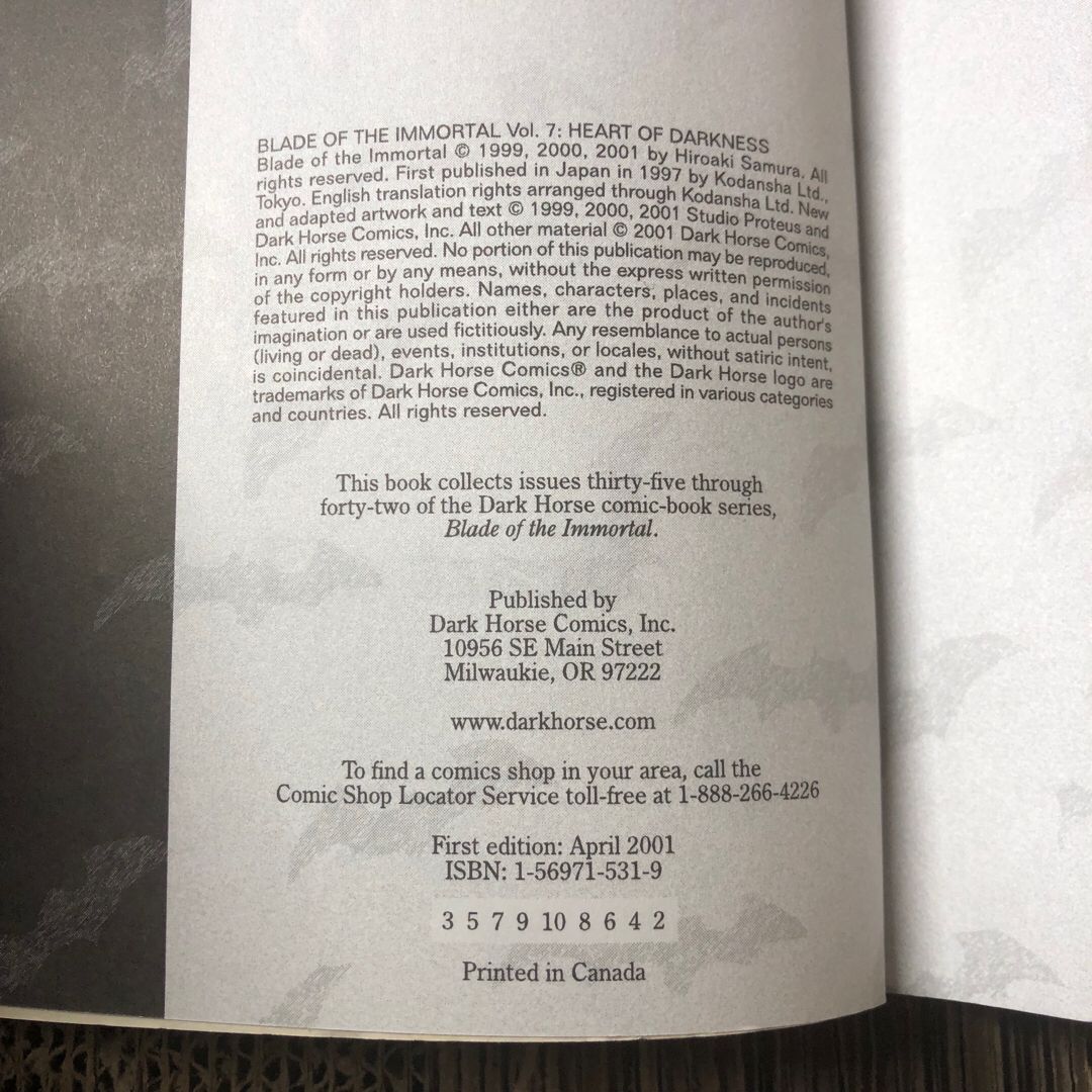 Blade of the Immortal Volume 7: Heart of Darkness