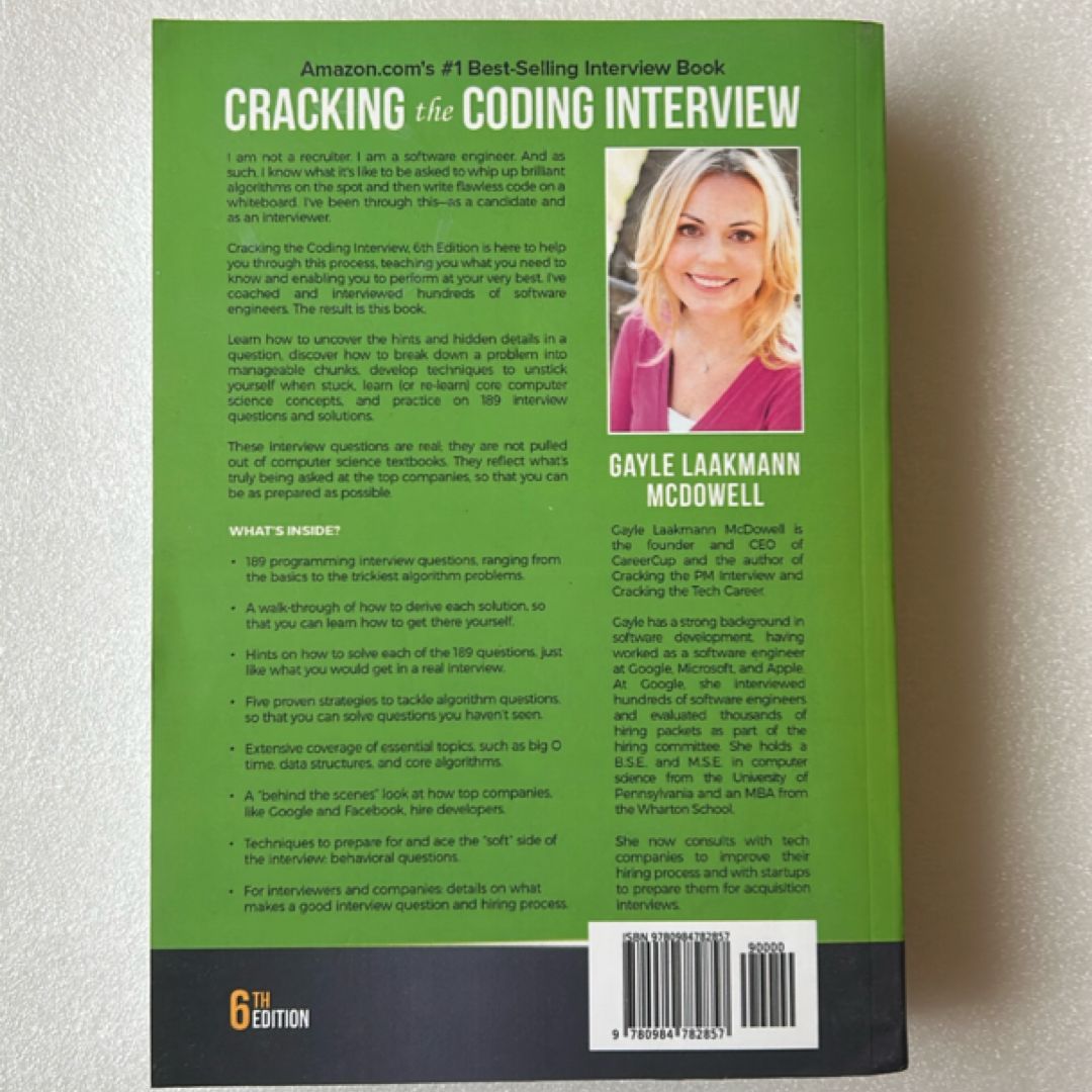 Cracking the Coding Interview by Gayle Laakmann McDowell
